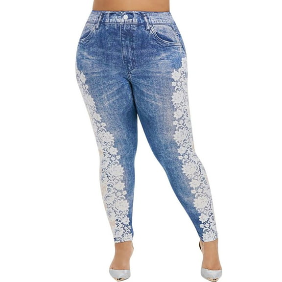 Ketyyh-chn99 Women's Jeans Plus Size Flare Jeans for Women Denim Pants Blue,5XL