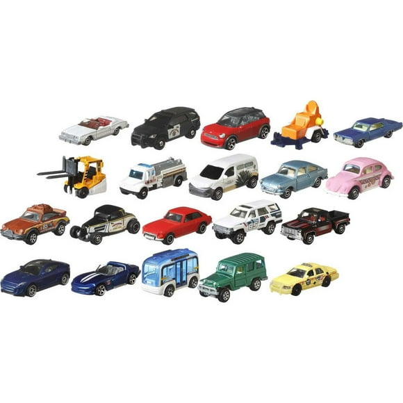 Matchbox Set of 20 Toy Cars and Trucks and Buses, 1:64 Scale Toy Vehicles, Styles May Vary