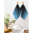 Blue Black Ombre Dish Towels Set, Waffle Weave Kitchen Towels 4 Pieces ...