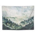 thumbnail image 5 of ONETECH Misty Mountain Tapestry Wall Hanging Foggy Forest Tree Nature Landscape Tapestries Green Watercolor Mountains Scenery Wall Home Decor for Bedroom Living Room Dorm,Green, 5 of 6