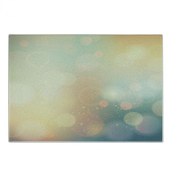 Abstract Cutting Board, Under Sea Ocean Sea Inspired Image Sunbeams Like Details Print, Decorative Tempered Glass Cutting and Serving Board, Small Size, Dark Blue and Pale Green, by Ambesonne