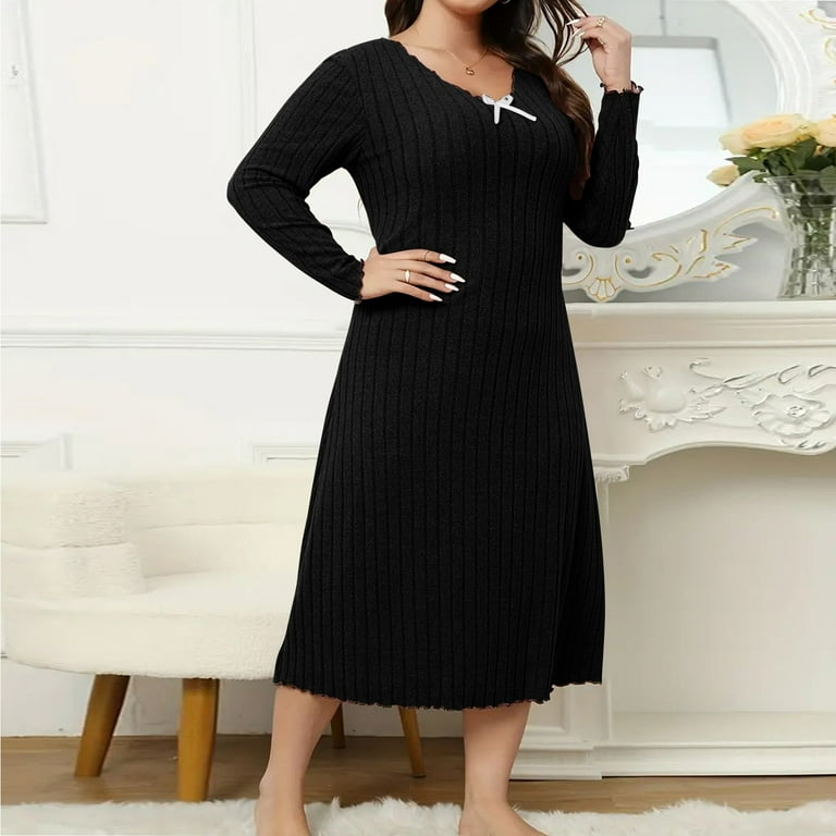 Kmdttou Plus Size Summer Dresses Mother of Bride Dresses Women's Solid  Color Sexy Hip Wrap Long Sleeve Round Neck Dress Beach Sundress with  Pockets - Walmart.com