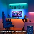 thumbnail image 6 of 2023 Keepsmile 100ft Led Strip Lights (2 Rolls of 50ft) Bluetooth Smart App Music Sync Color Changing RGB Led Light Strip with Remote and Power Adapter Led Lights for Bedroom Room Home De, 6 of 8