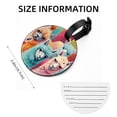 thumbnail image 5 of Alpaca 2pcs PU Leather Round Bag Tags with Privacy Cover and Name ID Tag - Suitcase Tags for Travel Luggage, Handbags, Backpacks, School Bags, 5 of 6