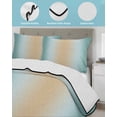 thumbnail image 4 of Quilts Full Size, Khaki Turquoise Ombre Soft Comforter Bedding Set for Bed, Modern Abstract Art Gradient Lightweight Quilted Bedspread with Pillow Cover(2 Pieces) for All Season, 78x90 Inch, 4 of 6