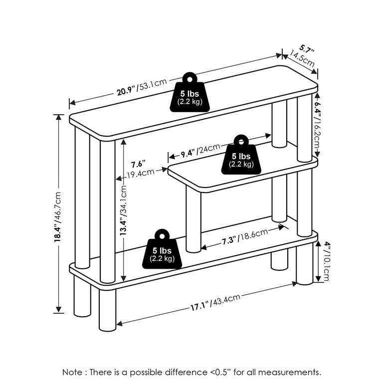 Scaffale Furinno Turn-N-Tube Salvaspazio, Design Slim, Bianco - Per Angoli Stretti - Foto 8