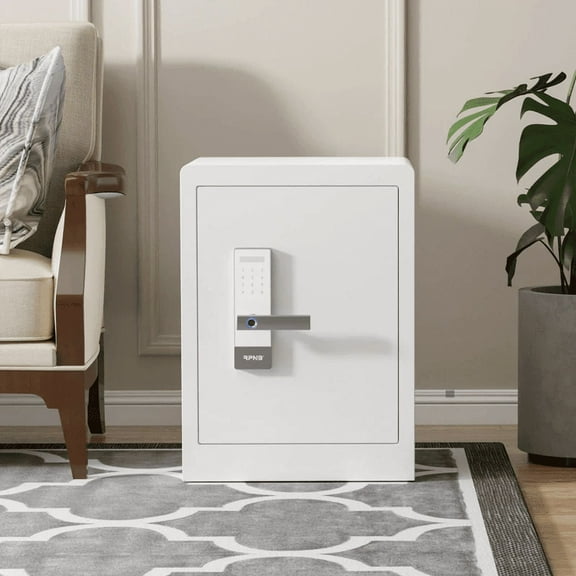 RPNB Deluxe Home Safe, Biometric Fingerprint Safe 2.8 Cubic Feet, White
