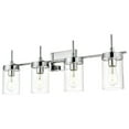 thumbnail image 2 of Living District Benny 4-Light Iron & Glass Bath Sconce in Chrome/Clear, 2 of 6