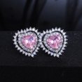 thumbnail image 6 of HANXIULIN Women'S Girl Peach Heart Earrings Studs Zircon Heart Shaped Earrings Jewelry Gift, 6 of 9