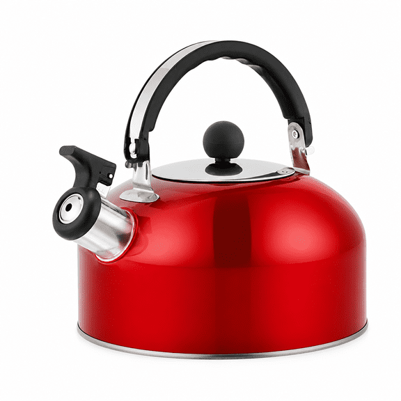 RAIRSKY 3L Whistling Tea Kettle Flat Bottom Kettle Stainless Steel Tea Kettle Teapot