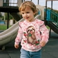 thumbnail image 4 of Garronmavis Sloth Toddler Girl Sweatshirt Soft Strawberry Pullover Drop Shoulder Sweater Top 2T Comfortable Ruffle Long Sleeve Girls Top Lightweight Girls Crewneck Sweatshirt for Kids, 4 of 7