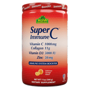 Super Immune C Powder Mix Formula by Alfa Vitamins with Vitamin C, Collagen, Vitamin & Zinc 50 mg - Orange Flavor 11 oz Jar