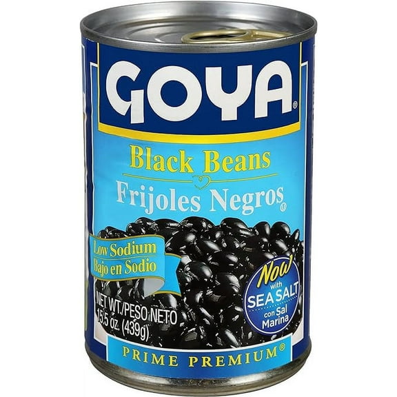 Pack of 2 Goya Black Beans, Low Sodium, Non-GMO, 15.5 Ounce Can