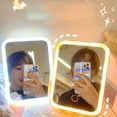 thumbnail image 3 of Makeup Mirror with Lights Touch Control Lights Brightness Adjustable Portable Vanity Mirror USB Charging Make-Up Mirror for Facial Care, Makeup,White,Monochromatic Light, 3 of 8