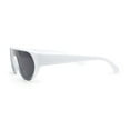 thumbnail image 3 of Retro Flat Top Shield Racer Plastic Subtle Cat Eye Sunglasses White Black - Black, 3 of 4