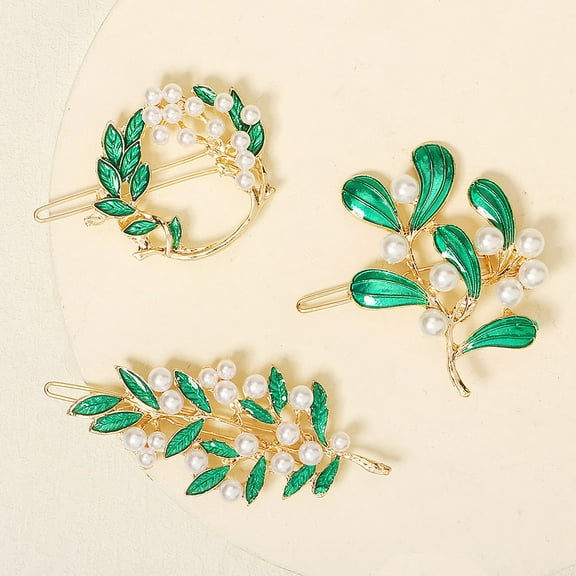NIAIZEK 3 Pcs Leaf Hair Clips Elegant Barrettes for Women Stylish Hair Accessories