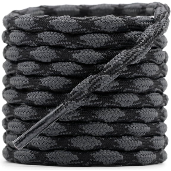 2 Pair Round Wave Shape Non Slip Heavy Duty and Durable Outdoor Climbing Shoelaces Hiking Shoe Laces Shoestrings