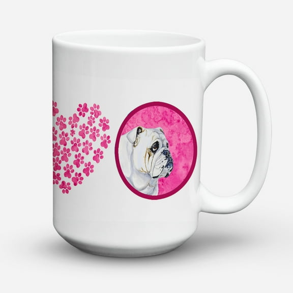 Pink Bulldog English Coffee Mug 15 oz