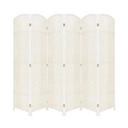 Oriental Traditional Rattan Wood Handmade Rattan Divider Screen, 6 Foldable Panel Privacy Screen Wall Divider, Freestanding Room Divider Decoration by EXCITED WORK