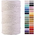 thumbnail image 1 of czcpp-Macrame Cord 4mm x 109Yards Natural Cotton Macrame Rope Cotton Cord for Handmade Macrame Supplies, Wall Hanging, Plant Hangers, Crafts, Knitting, Decorative Projects, 1 of 4