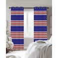 thumbnail image 3 of 4th of July Blackout Curtains 63 Inches Long for Bedroom, Blue Star Red Striped Independence Day Thermal Insulated Room Darkening Black Out Window Curtain Panels Grommet Drapes for Living Room, 3 of 8