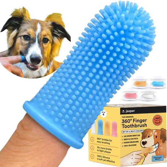 Cepillo de Dientes para Perros Toofers 360º Multicolor Diseño Ergonómico Juego de 4 Unidades