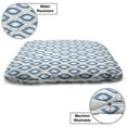 thumbnail image 3 of Ikat Pet Bed, Oval and Double-S Ogee Vertical Pattern Old Japanese Kimono Motifs, Chew Resistant Pad for Dogs and Cats Cushion with Removable Cover, 24" x 39", Blue Eggshell White, by Ambesonne, 3 of 4