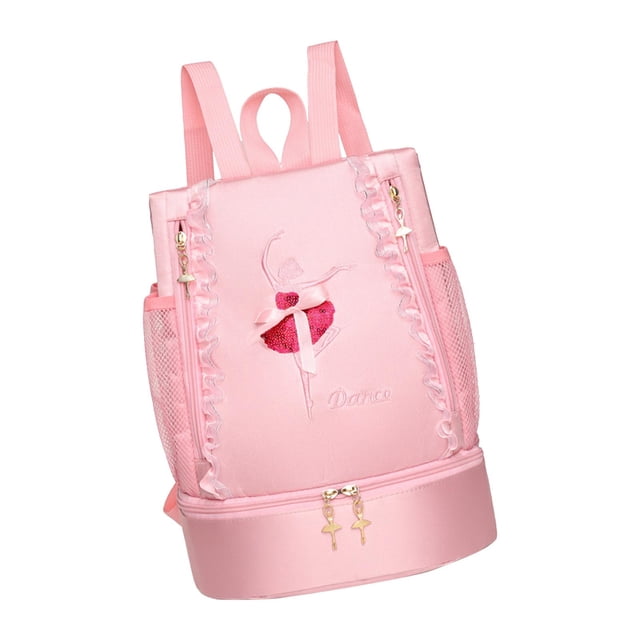 Bolsa de ballet, bolsa de baile, mochila duradera con encaje, mochila para niños, bolsa para zapatos de baile, bolsa de ballet para niña, para cumplea bordado rosa