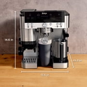 Ninja Luxe Café Premier Series Espresso Machine and Drip Coffee Maker, Integrated Grinder, Assisted Tamper, Hands-Free Frother, for Cappuccinos and Lattes, ES600 Stainless Steel