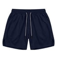 thumbnail image 5 of Qulqfy Men's Athletic Shorts Mesh 6" Inseam Running Activewear Straight Basketball Shorts with Pockets Navy XL, 5 of 9
