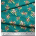 thumbnail image 2 of Soimoi Green polyester Crepe Fabric Leaves & Flower Floral Print Fabric by the Yard 52 Inch Wide, 2 of 5