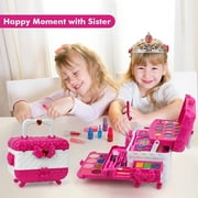 Sendida Toys for Kids Washable Makeup Kit Princess Toys Makeup Gift Set for Girls Age 3-12 (Rose)