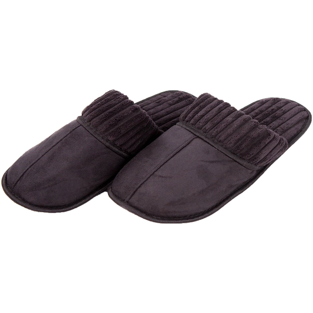 SLM SLM Men's Thick Ribbed Scuff Slippers
