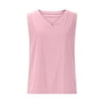 thumbnail image 5 of Jinhomg Two Piece Outfits for Women Summer Sexy Casual Sleeveless Tank Tops Elastic Wide Leg Pants Suit with Pockets Pink,XXL, 5 of 7