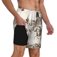 thumbnail image 3 of Picia Western Desert Cowboys3 pattern Mens Swim Trunks with Compression Liner Stretch Beach Shorts Quick Dry with Zipper Pockets No-Chafing Board Shorts-XX-Large, 3 of 9