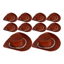 RENACLIPY 10pcs Mini Hat Hair Clips Brown Plastic Doll Accessories for Toys and Crafts