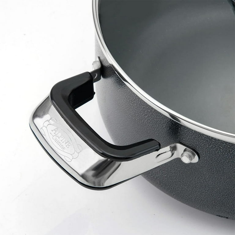 Alpine Cuisine 8.5 Quart Non-stick Stock Pot with Tempered Glass Lid a