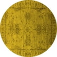 thumbnail image 1 of Ahgly Company Machine Washable Indoor Round Oriental Yellow Industrial Area Rugs, 7' Round, 1 of 4
