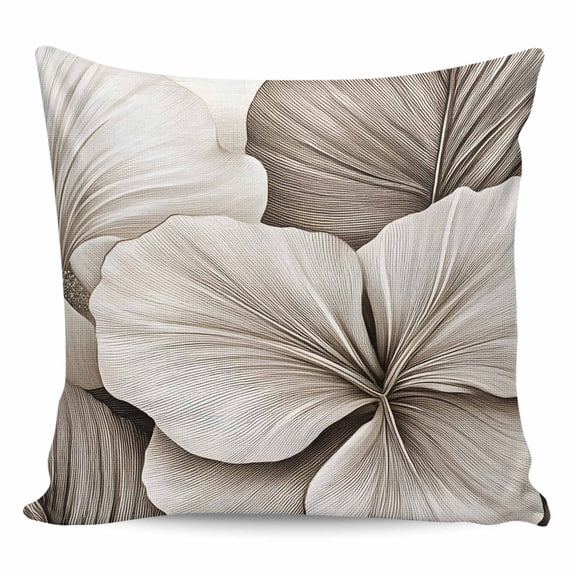 Throw Pillow Covers 20x20 Inch, Modern Flower Decorative Pillow Cases for Couch Sofa Bed, Abstract Minimalist Botanical Floral Cotton Linen Square Home Decor Pillowcases with Hidden Zipper
