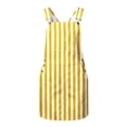 thumbnail image 3 of Bainana Kids Girls Sleeveless Striped Printed Overalls Dress With Pocket Casual Breathable Child Suspender Dress For Beach Vacation Size 8-9 Years Yellow, 3 of 7