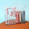 thumbnail image 3 of Juego de 11 botellas de viaje con bolsa de almacenamiento, tamaño de viaje, envases vacíos para crema líquida, loción, botella rociadora, tubos exprimibles, 3 of 5