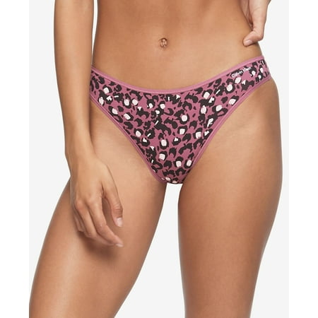 

Calvin Klein Womens Cotton Form Thong Underwear Sunday Leopard Berry Wild Medium