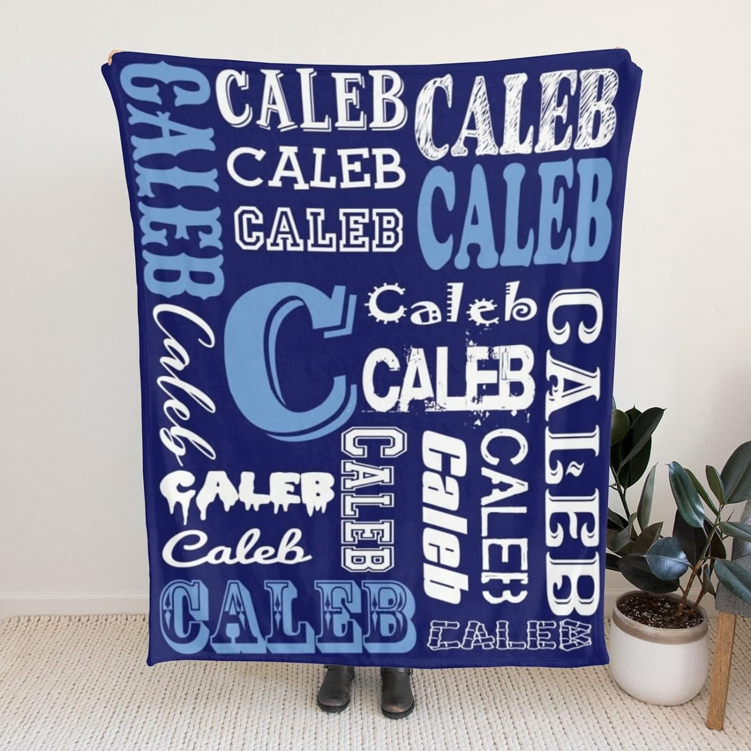 Custom Blanket with Text Photo Collage Customized Blankets with Pictures, Personalized Throw Blanket for Father, Mom, Kids, Dogs, Friends Couple or Lover as Christmas Birthday Gift