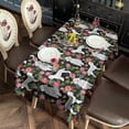 thumbnail image 4 of White Poodle Dog Hawaiian Floral Rectangle Tablecloth 60"x102",Waterproof Polyester Rectangle Table Cloth, Wipeable Spillproof Polyester Tablecloth for Dining, Camping, Indoor and Outdoor, 4 of 6