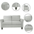 thumbnail image 3 of Tcbosik Double Seat Sofa Love Seat Fabric Double Divan for Living Room Home Relax, Light Gray (Not Included the Pillow), 3 of 10