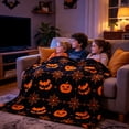 thumbnail image 4 of LEFXSMR Halloween Blanket Fleece Fall Throw Blanket for Couch Pumpkin-themed Halloween Decoration for Home Holiday Sofa Bed, 51.18x59.05", 4 of 8
