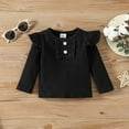 thumbnail image 5 of Odeerbi Toddler Girls Clothes Kids Baby 2025 Fashion Cute Long Sleeve Sweet Heart Print Romper Pullover Top Black, 5 of 6