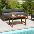 thumbnail image 2 of Costway Outdoor Coffee Table with Slatted Tabletop Rectangle Side Table for Garden, 2 of 10