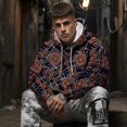 thumbnail image 4 of Mens Urban Ethnic Hoodie Fashion Printed Long Sleeve Loose Sweatshirt Trendy Hip Hop Pullover Active Streetwear, 4 of 5