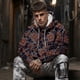 thumbnail image 4 of Mens Urban Ethnic Hoodie Fashion Printed Long Sleeve Loose Sweatshirt Trendy Hip Hop Pullover Active Streetwear, 4 of 5